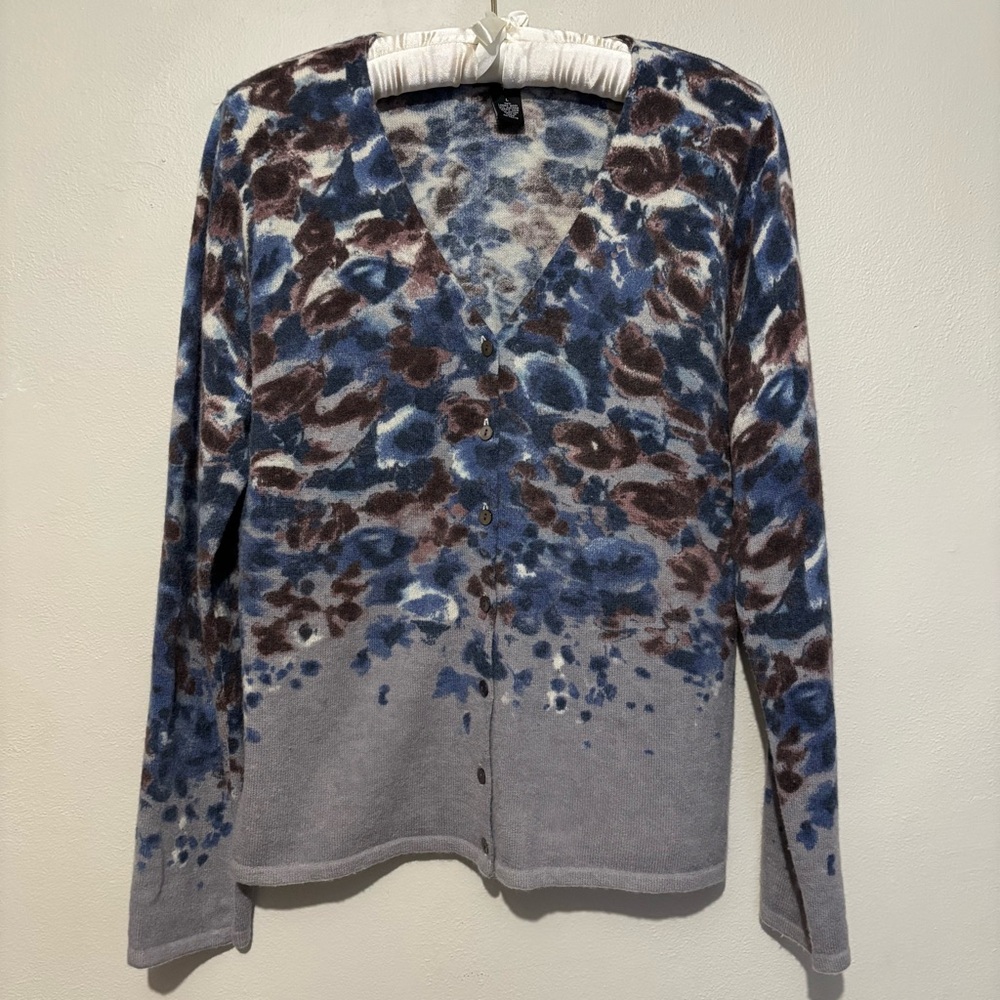 Vintage Lambs Wool Rabbit Hair V Neck Cardigan Size Large Button Up Sweater - Picture 9 of 11